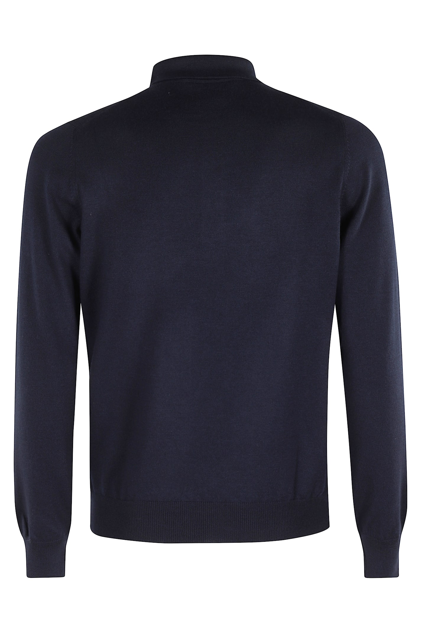 Tagliatore Refined Wool Polo Shirt With Classic Collar In Blue