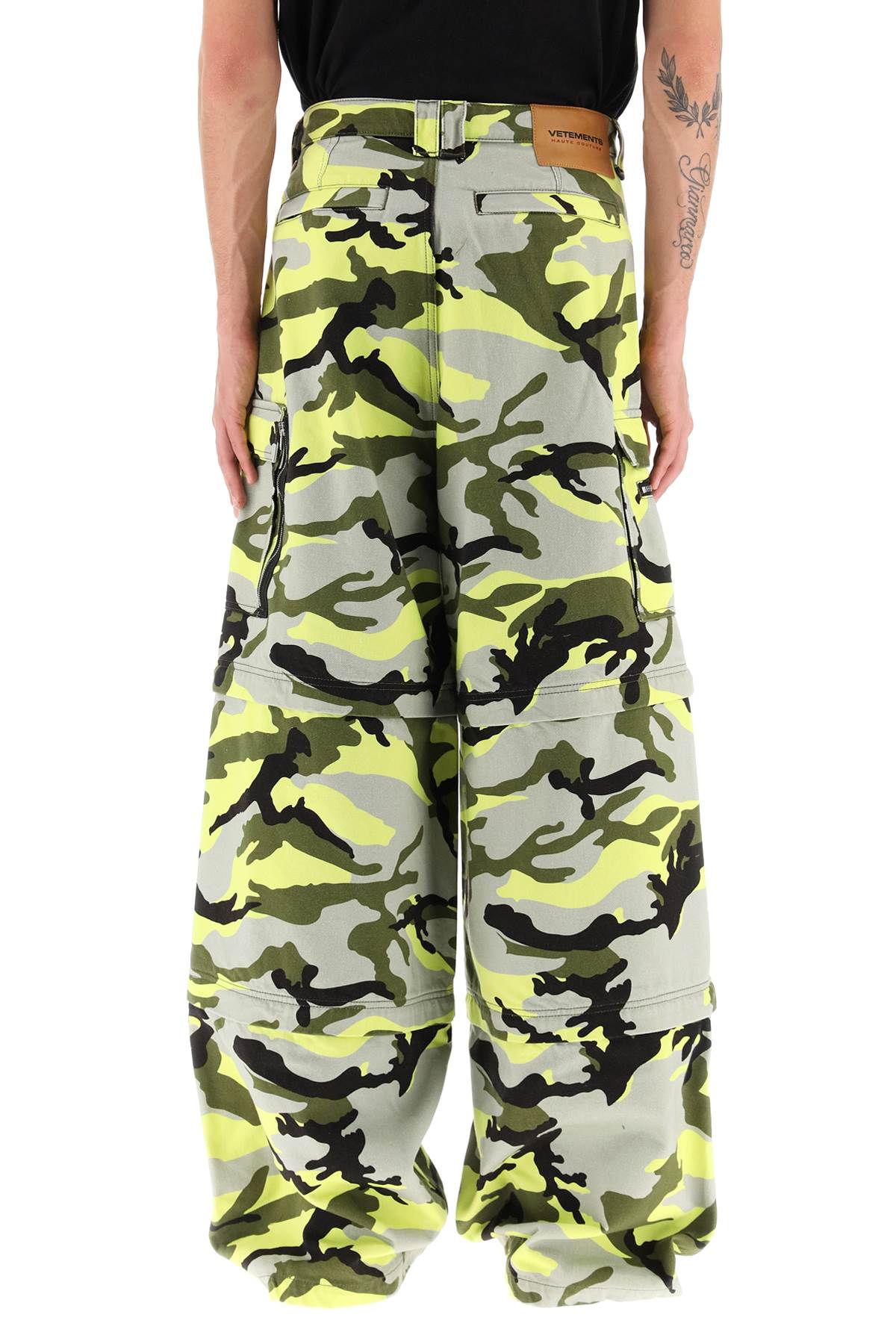 VETEMENTS Cargo Denim Pants in Blue & Camo