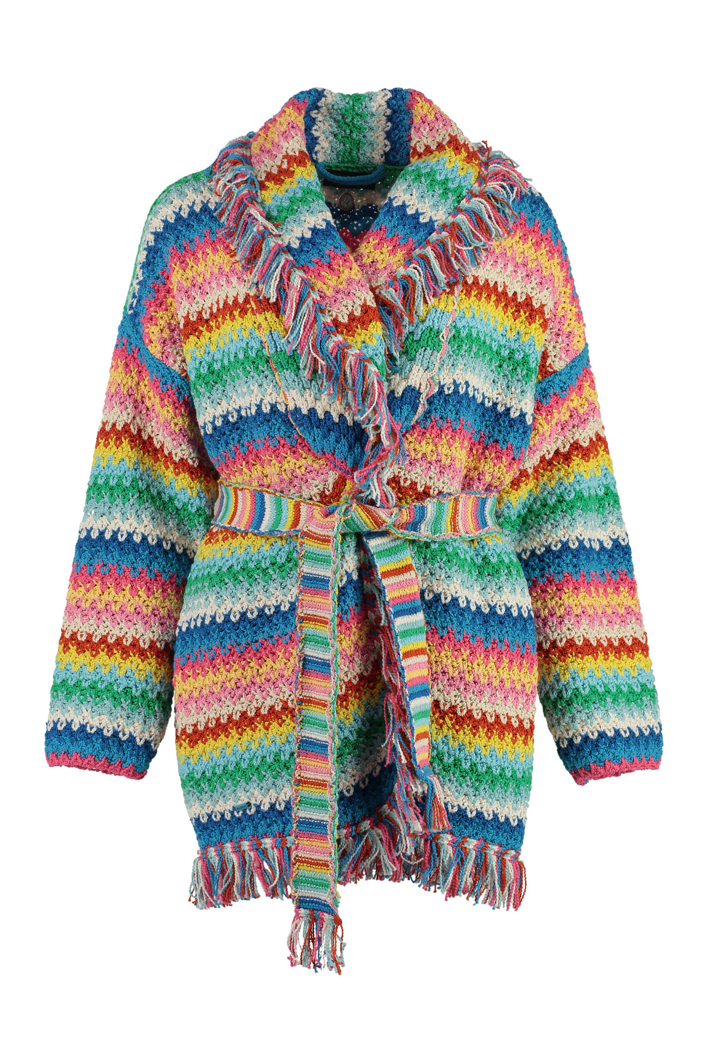 Shop Alanui Cardigan Over The Rainbow In Cotone In Multicolor