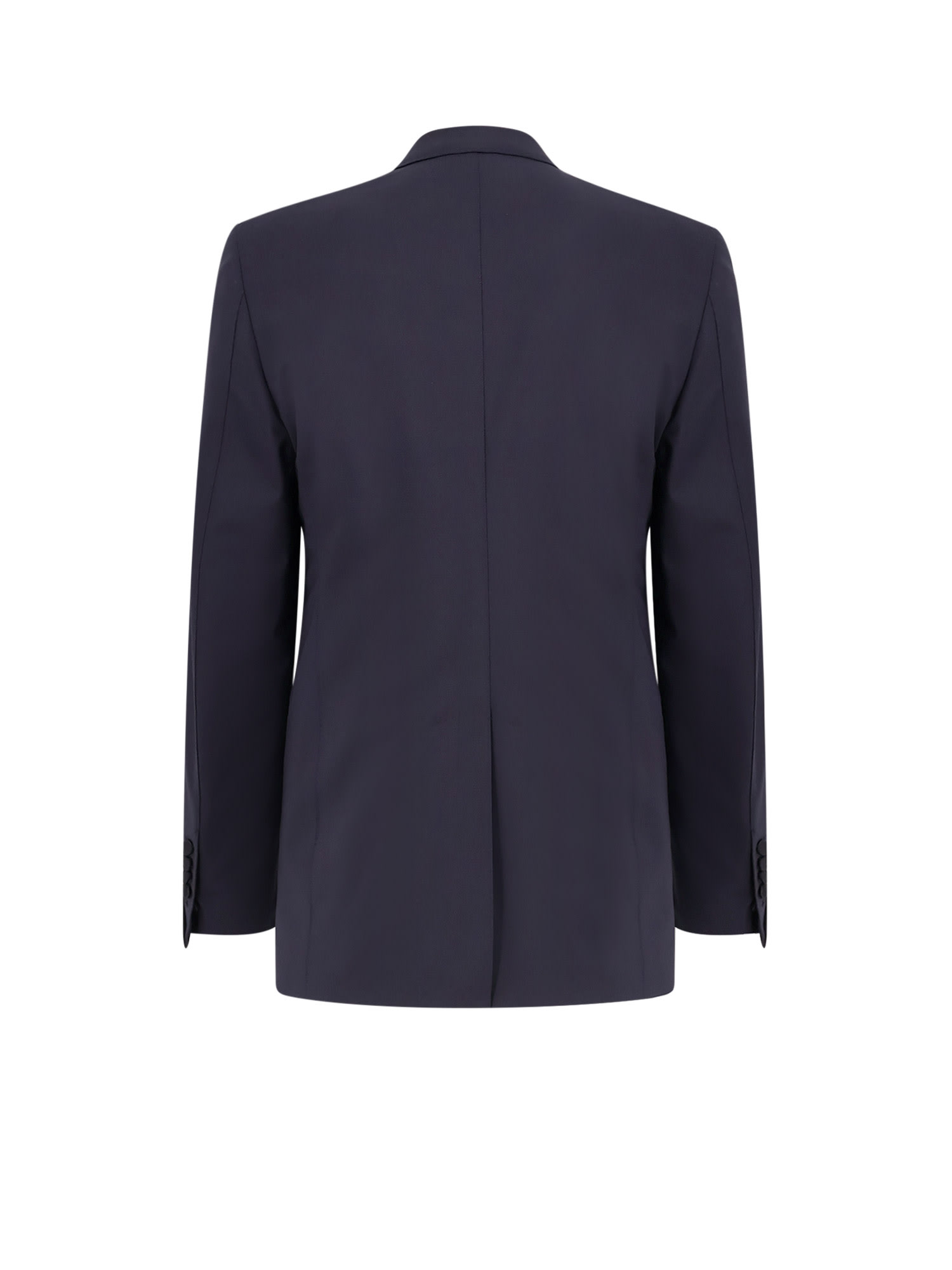 Tom Ford Wool Tuxedo With Contrasting Profiles In Blue