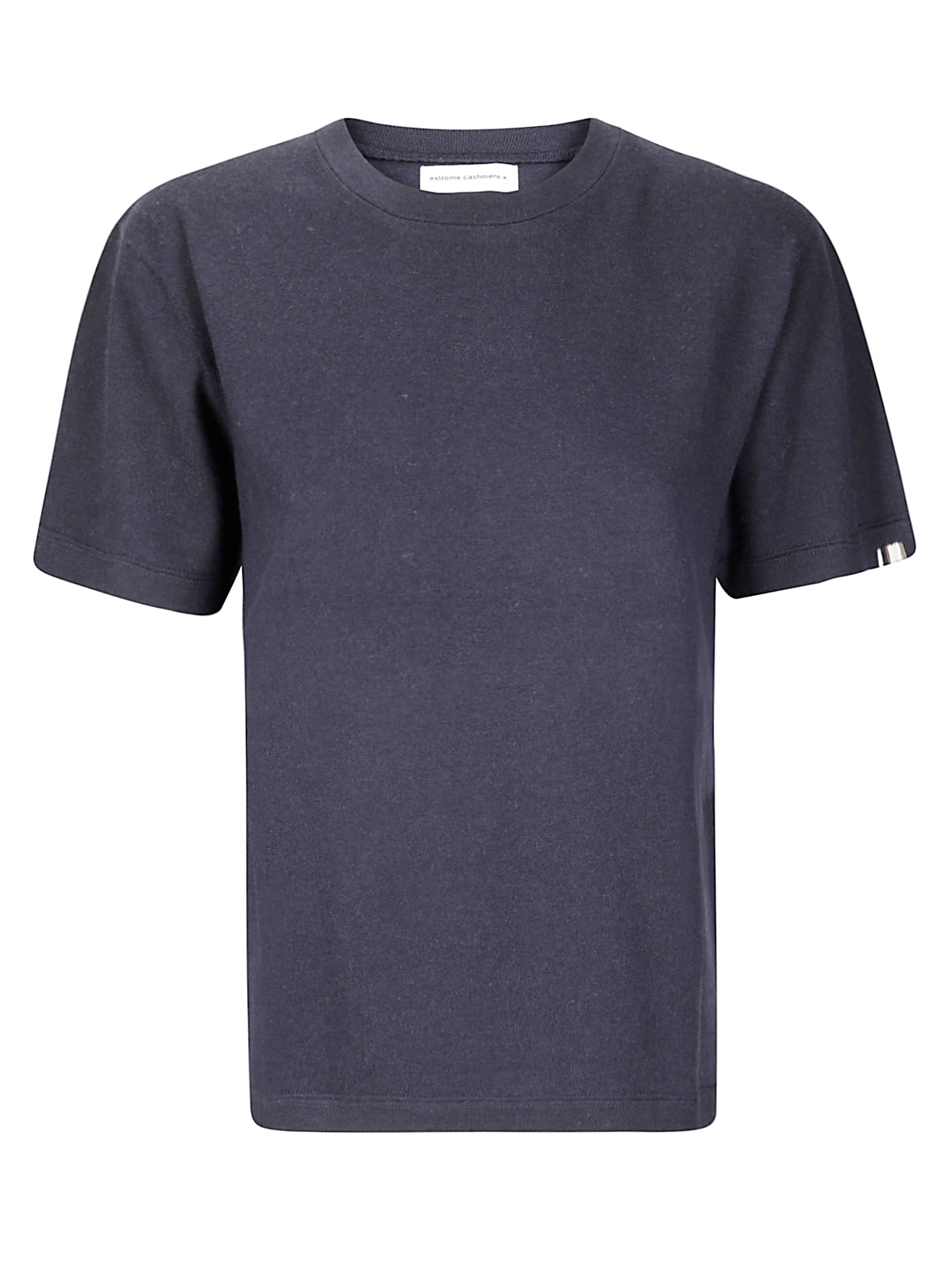 Extreme Cashmere Crew Neck Cotton-cashmere T-shirt With Fine-knit Texture In Blue