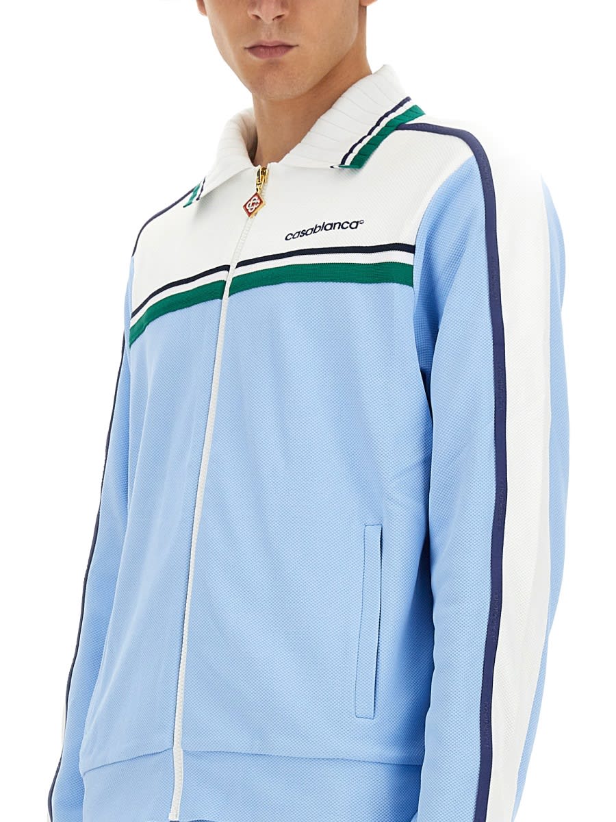 Shop Casablanca Jacket With Logo In Azure