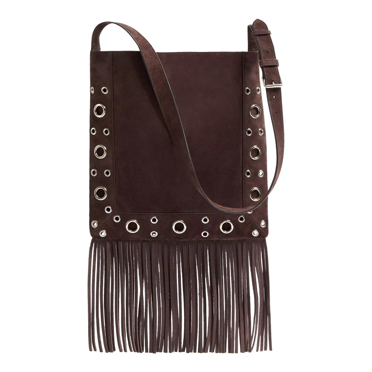 Valentino Garavani Men Crossbody Nellcote Suede Bag In Brown