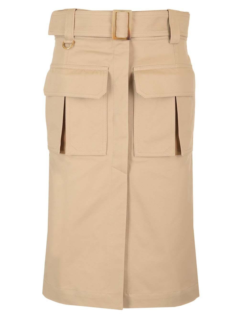 Chloé Cotton Gabardine Safari Skirt