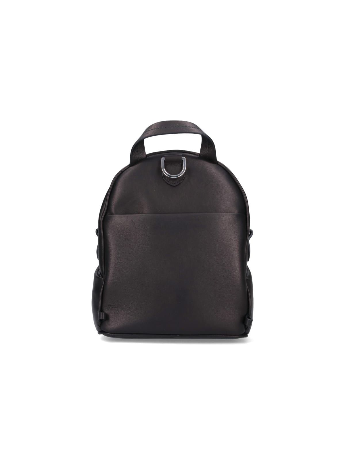 Maison Margiela Quilted Leather Mini Backpack With Front Pocket In Black