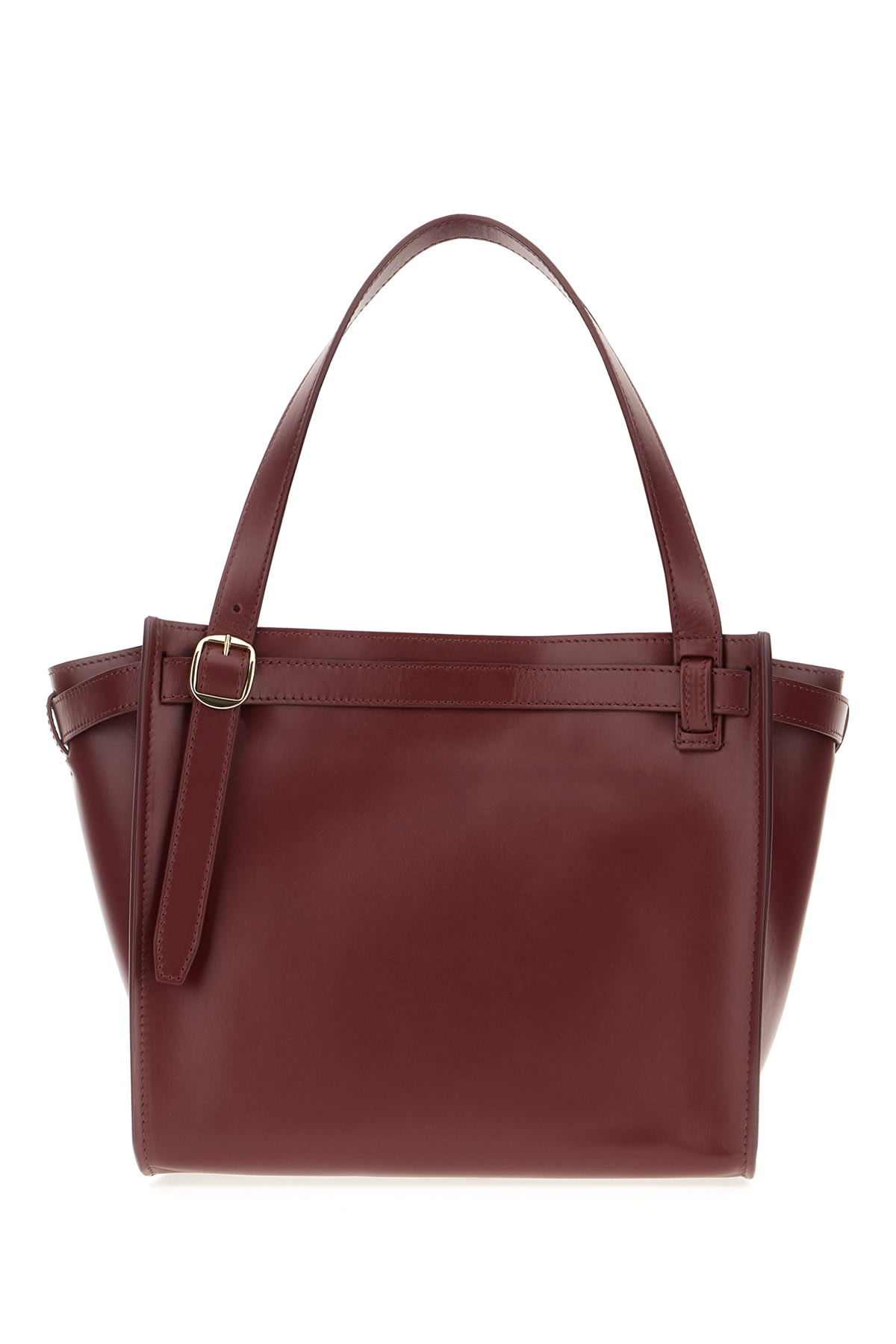 Shop Coperni Burgundy Medium Belt Cabas Leather Shopping Bag In Red