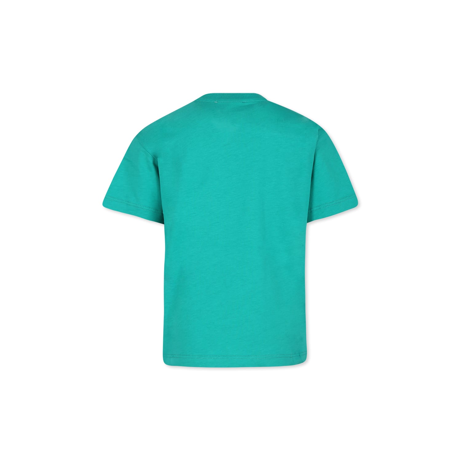 Shop Msgm Green T-shirt For Boy With Logo