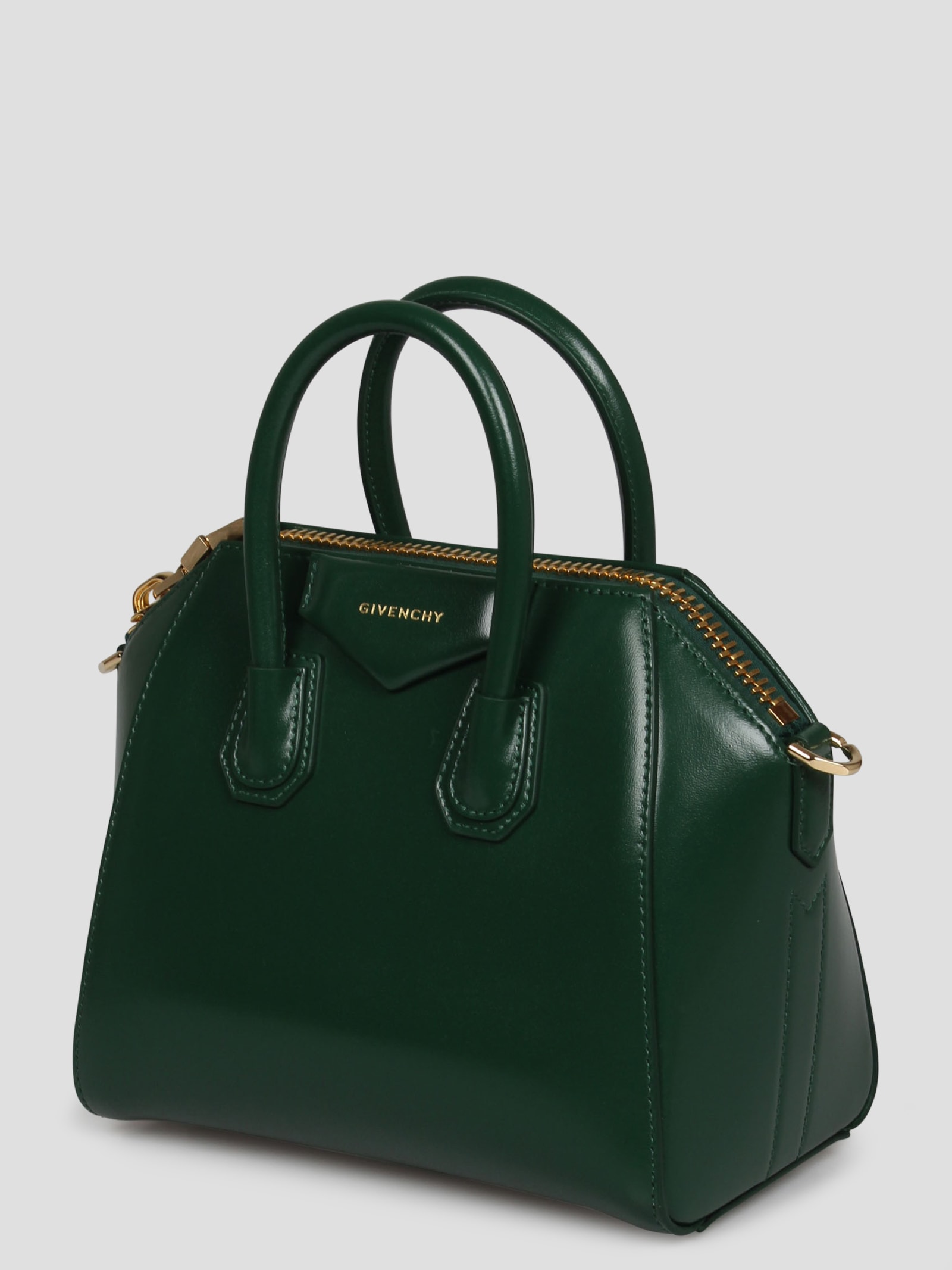 Shop Givenchy Mini Antigona Bag In Green