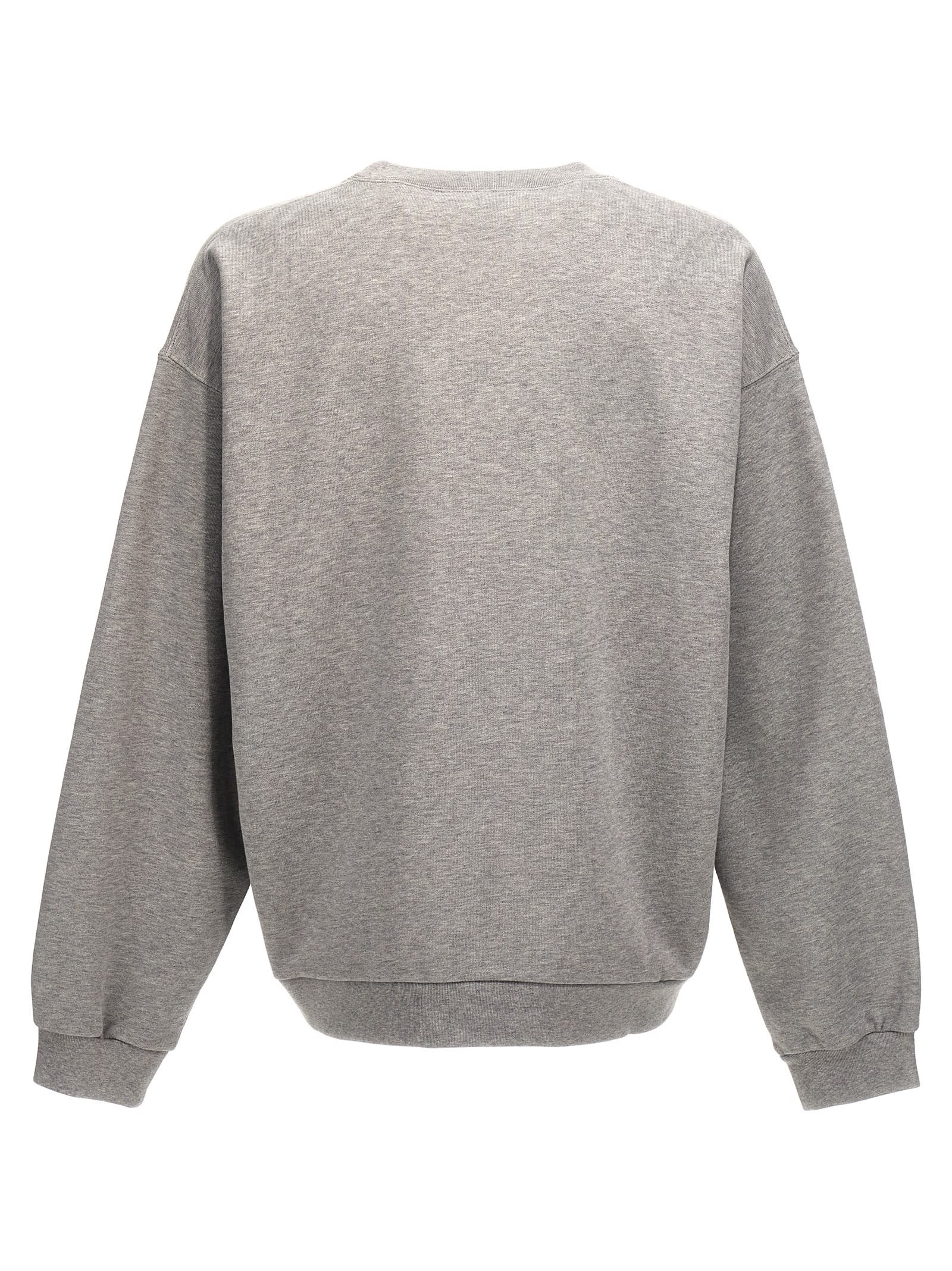 Shop Gucci Logo Print Sweatshirt In Gray