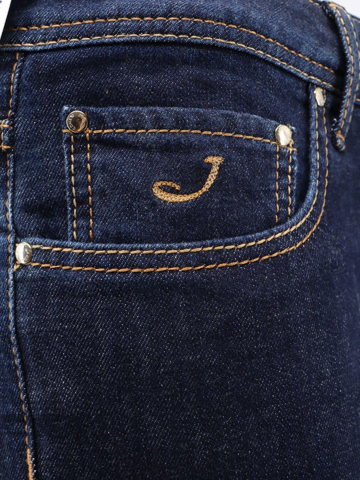 Jacob Cohen Bard Logo Patch Jeans In Blue