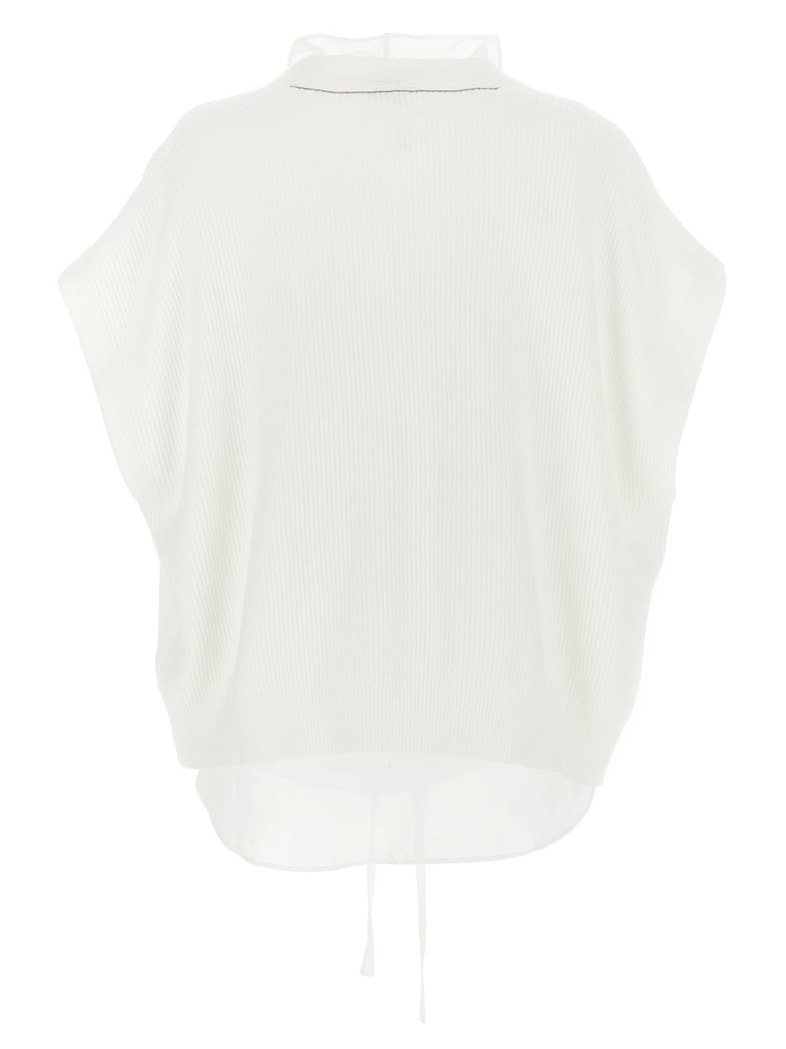 Brunello Cucinelli Layered Cardigan Sweaters And Cardigans White In White