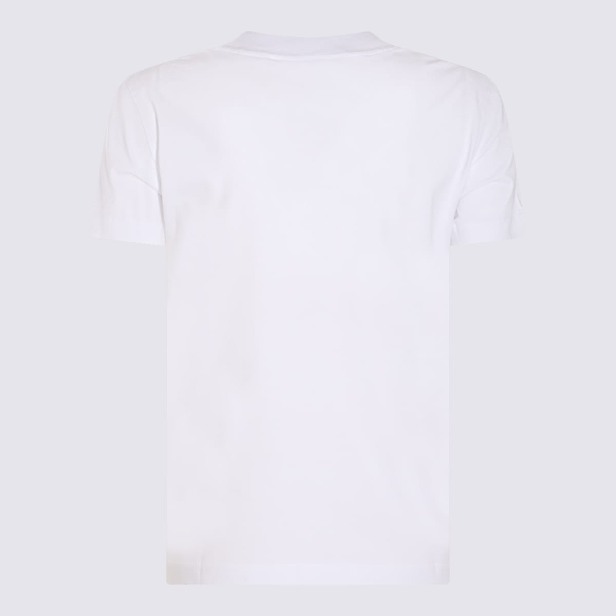 Shop Versace Jeans Couture White And Gold-tone Cotton T-shirt