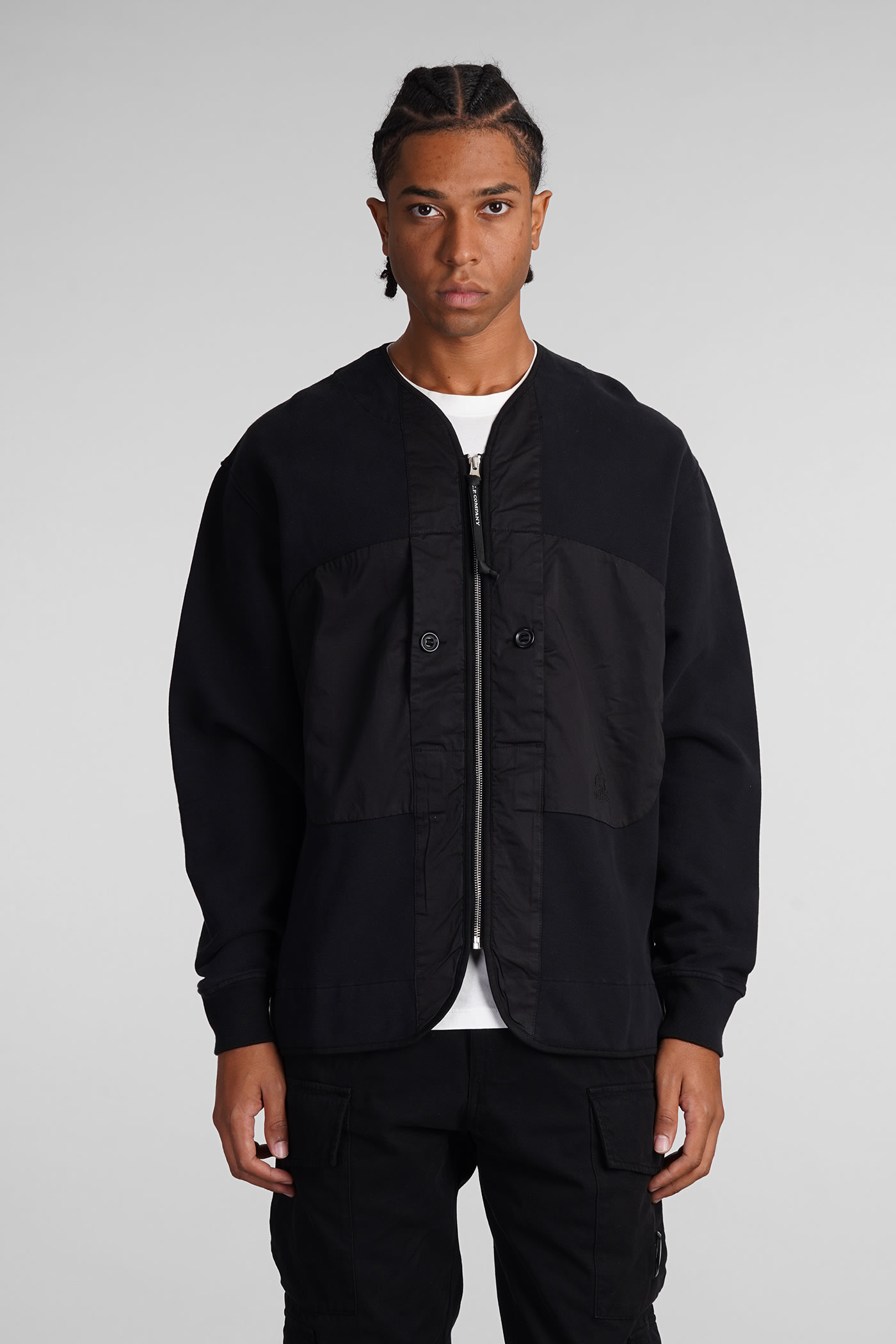 Shop C.p. Company Casual Jacket In Black Cotton