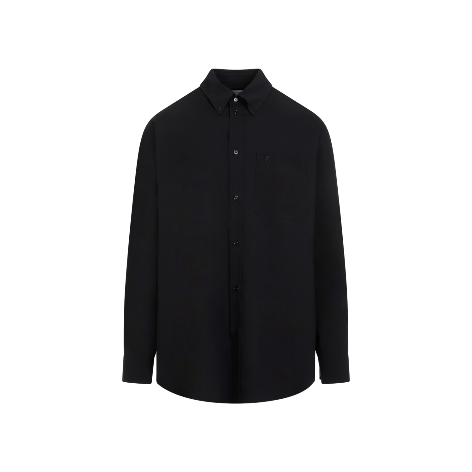 Shop Off-white Emb Cotton Shirt In Black Black