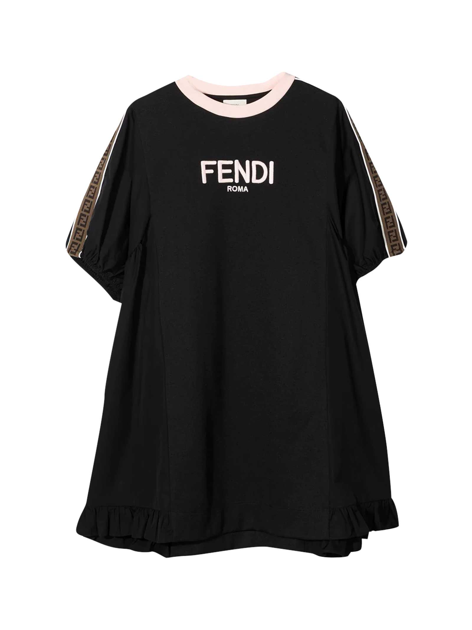 FENDI BLACK TEEN DRESS,JFB426AEXJ F0GMET