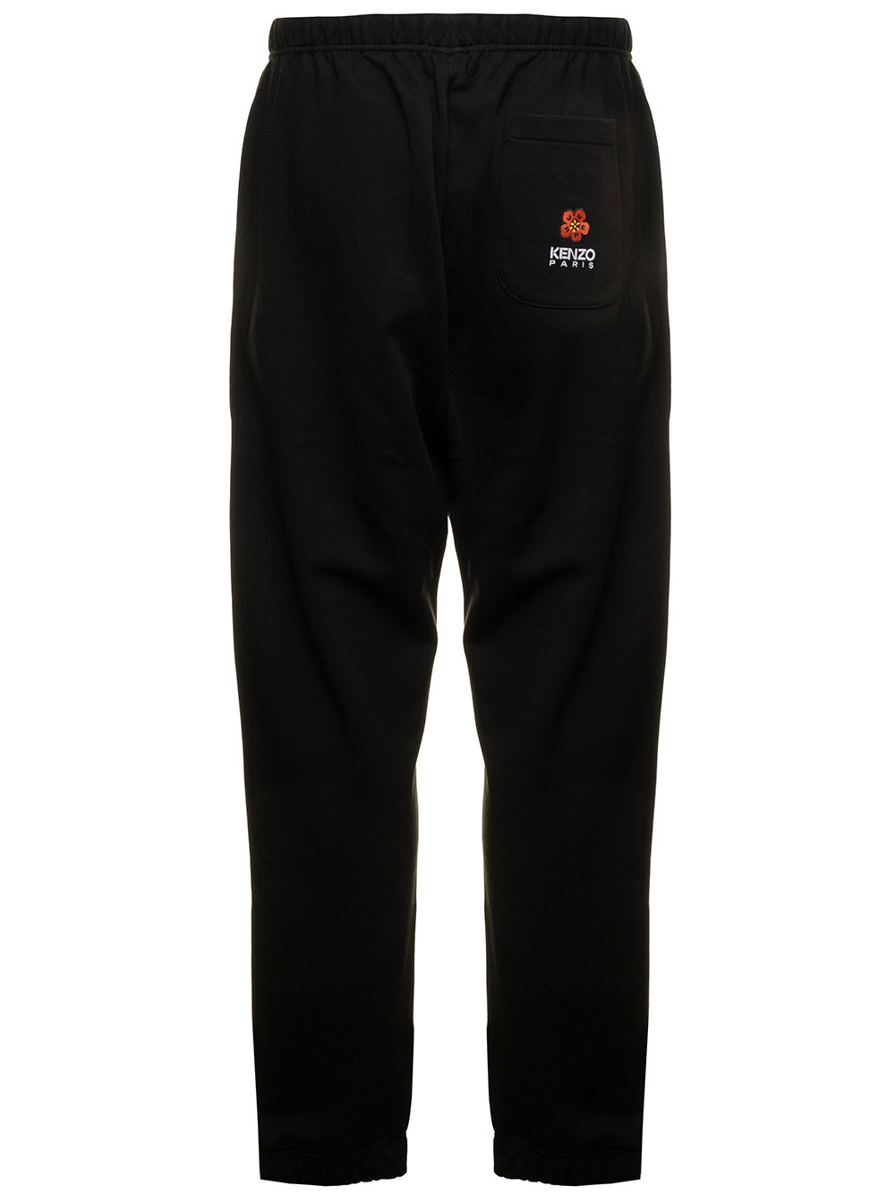Black Boke Flower Joggers In Light Fleece With Crest And Logo Embroideries Kenzo Man