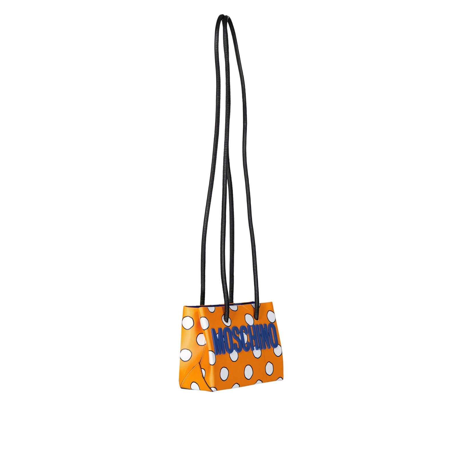 Shop Moschino Leather Mini Bag In Orange