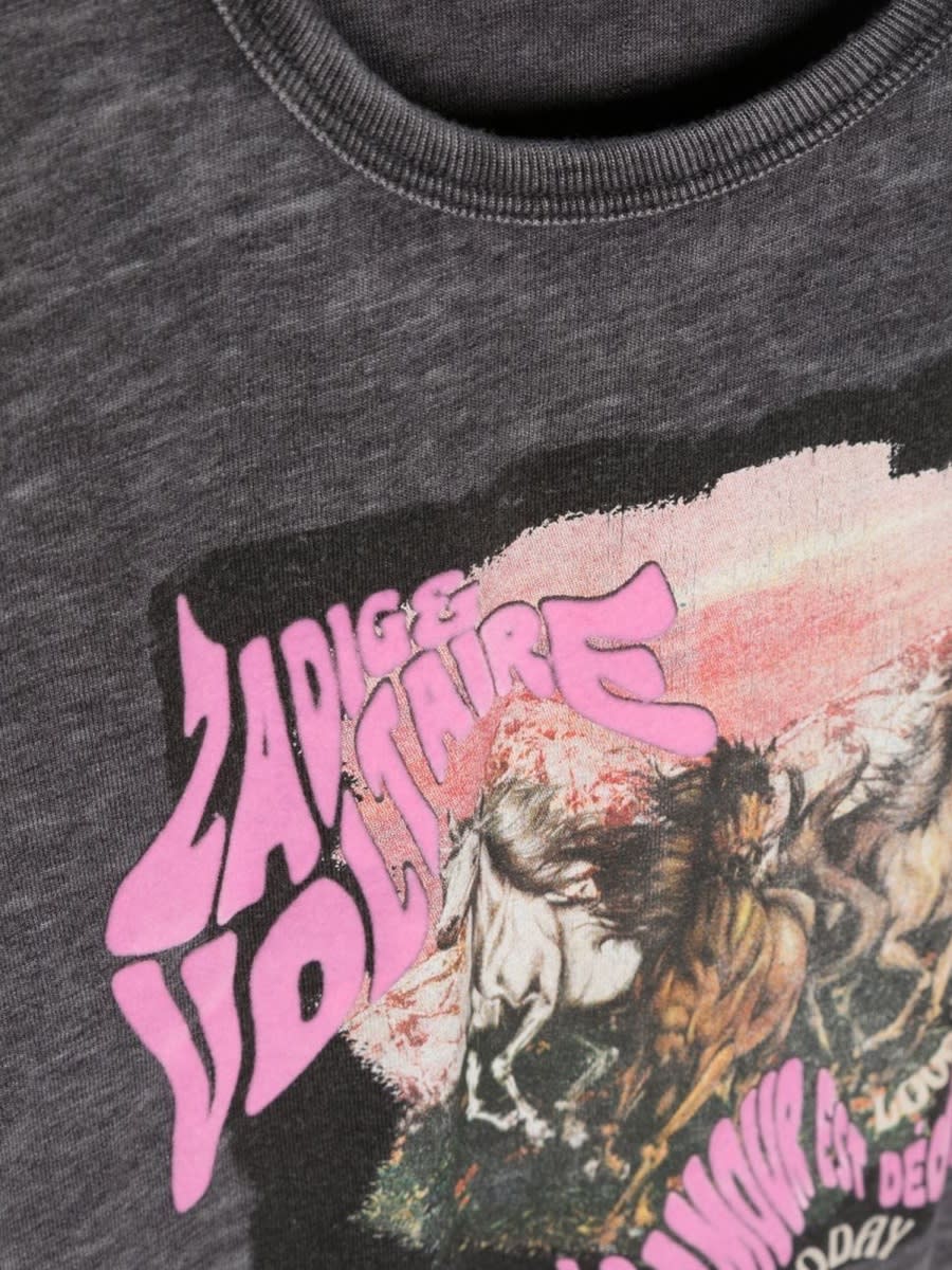 Shop Zadig &amp; Voltaire Short-sleeved T-shirt In Grey
