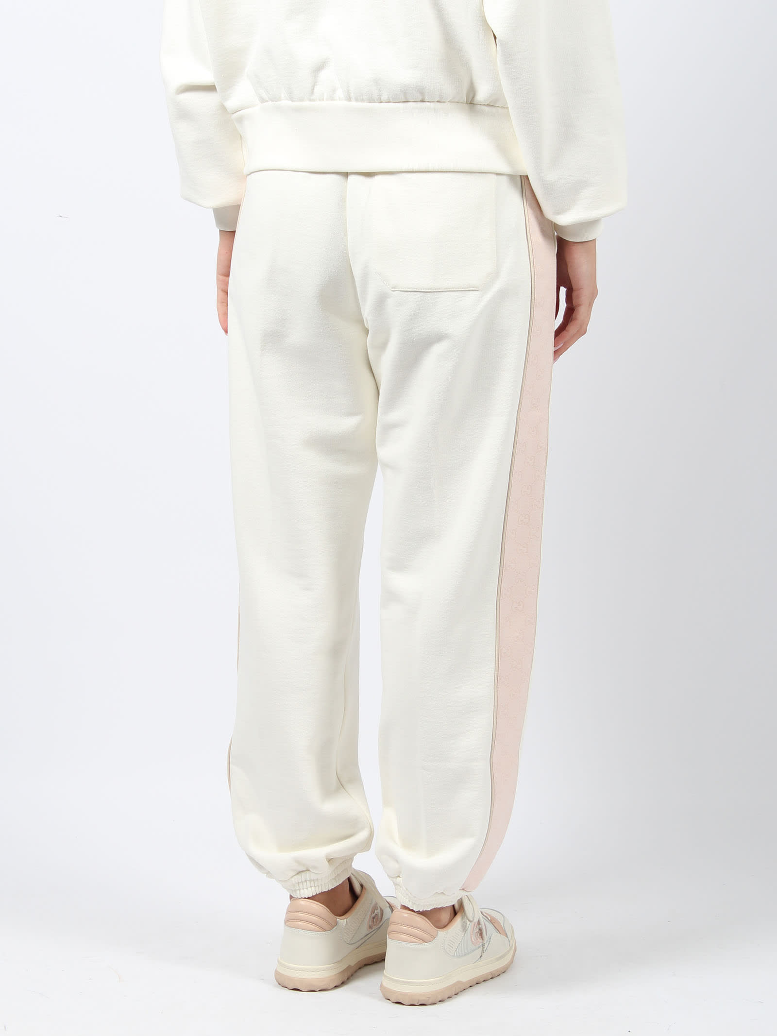 Shop Gucci Cotton Jersey Trackpant In Sunlight