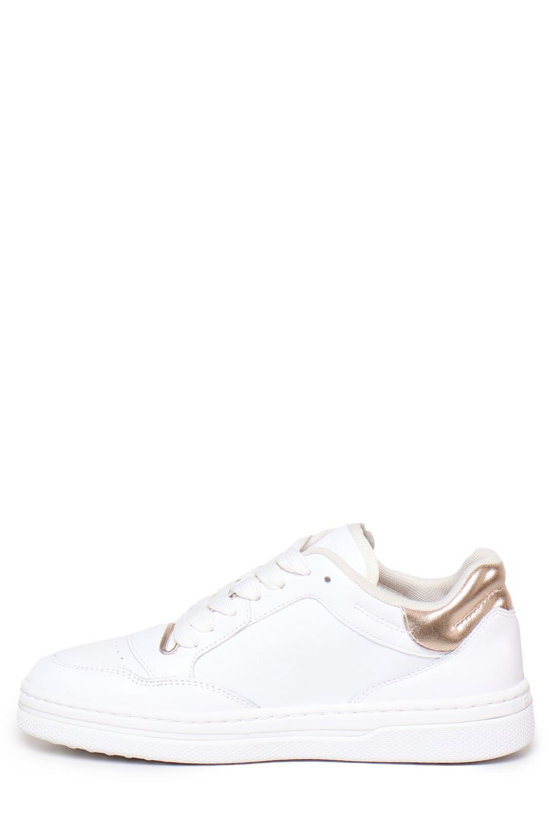 Shop Pinko Mandy 01 Low-top Sneakers In Bianco E Oro