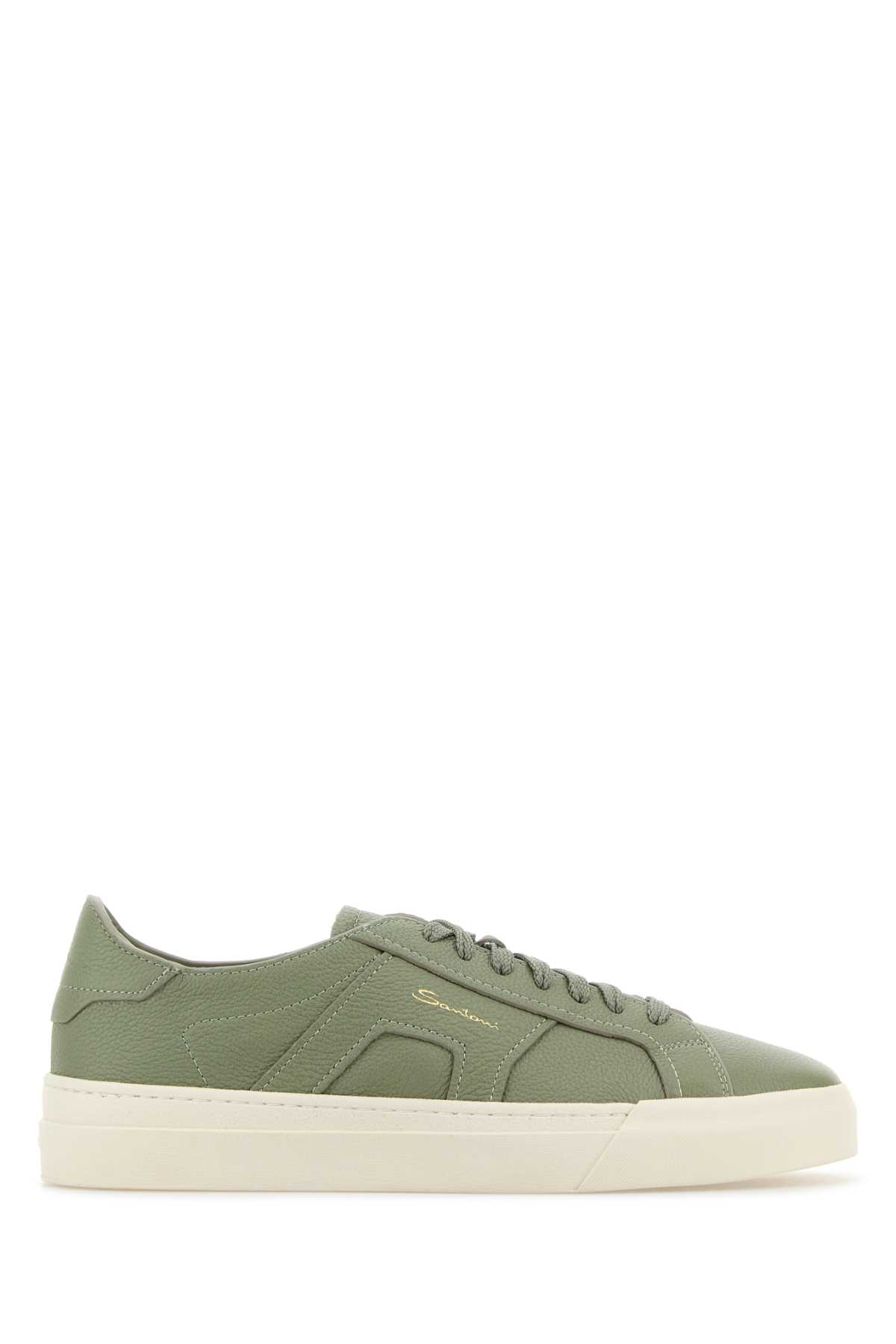 Sage Green Leather Sneakers