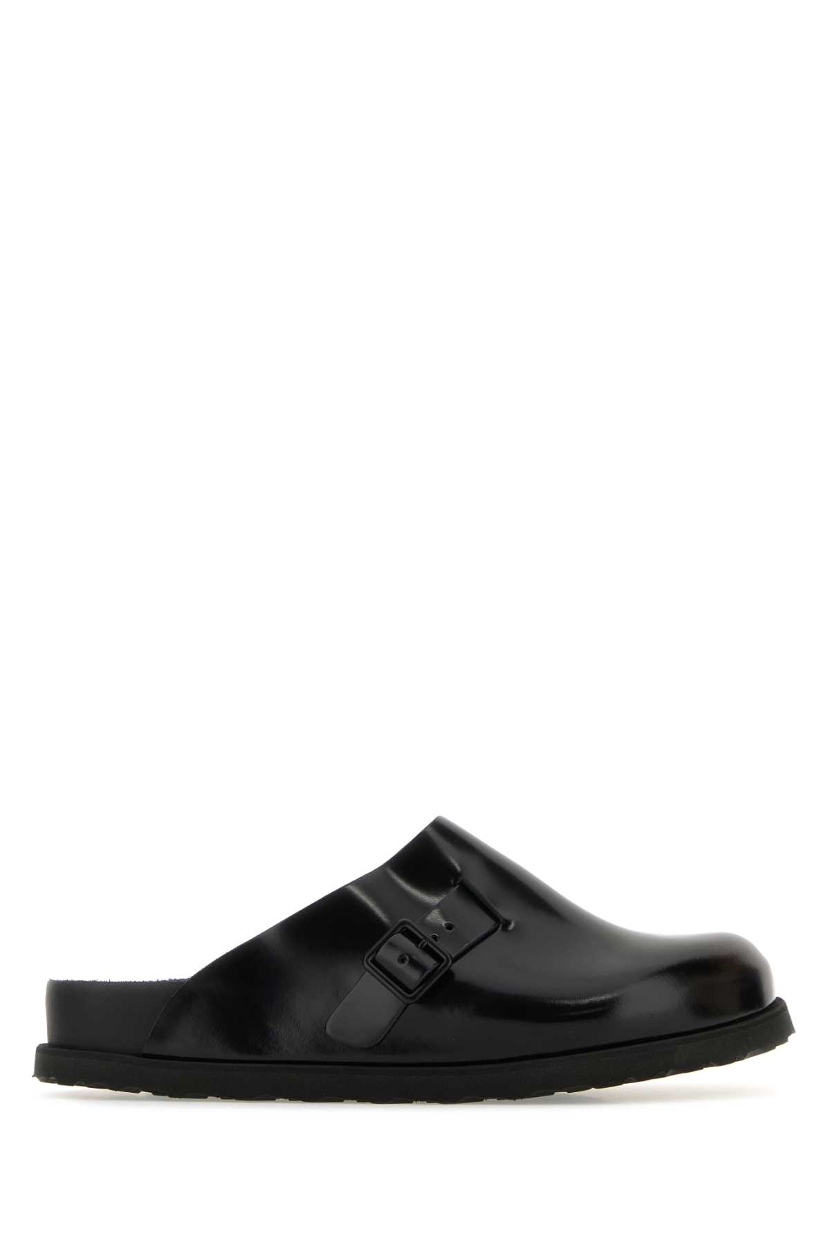 Black Leather 33 Dougal Slippers