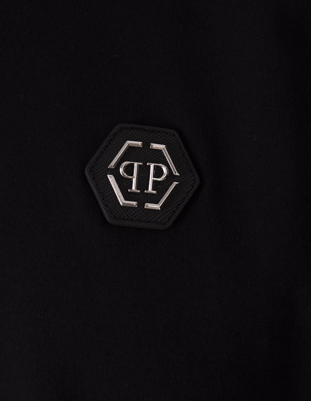 Shop Philipp Plein Black T-shirt With Embroidered Logo