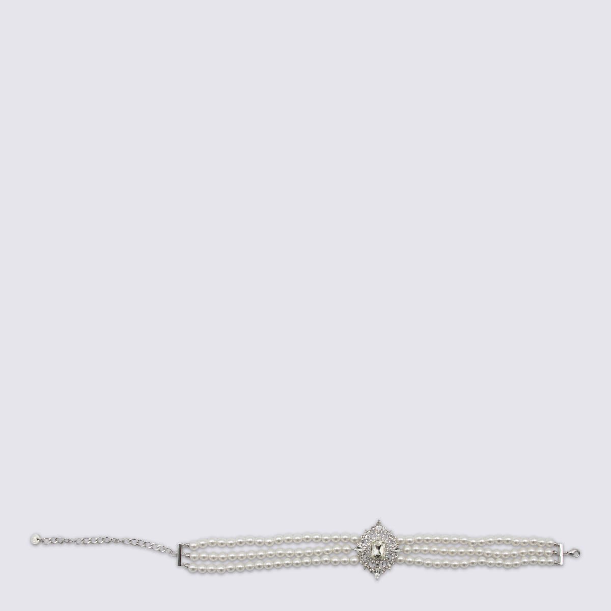 Self-portrait Pearl Necklace In Gray