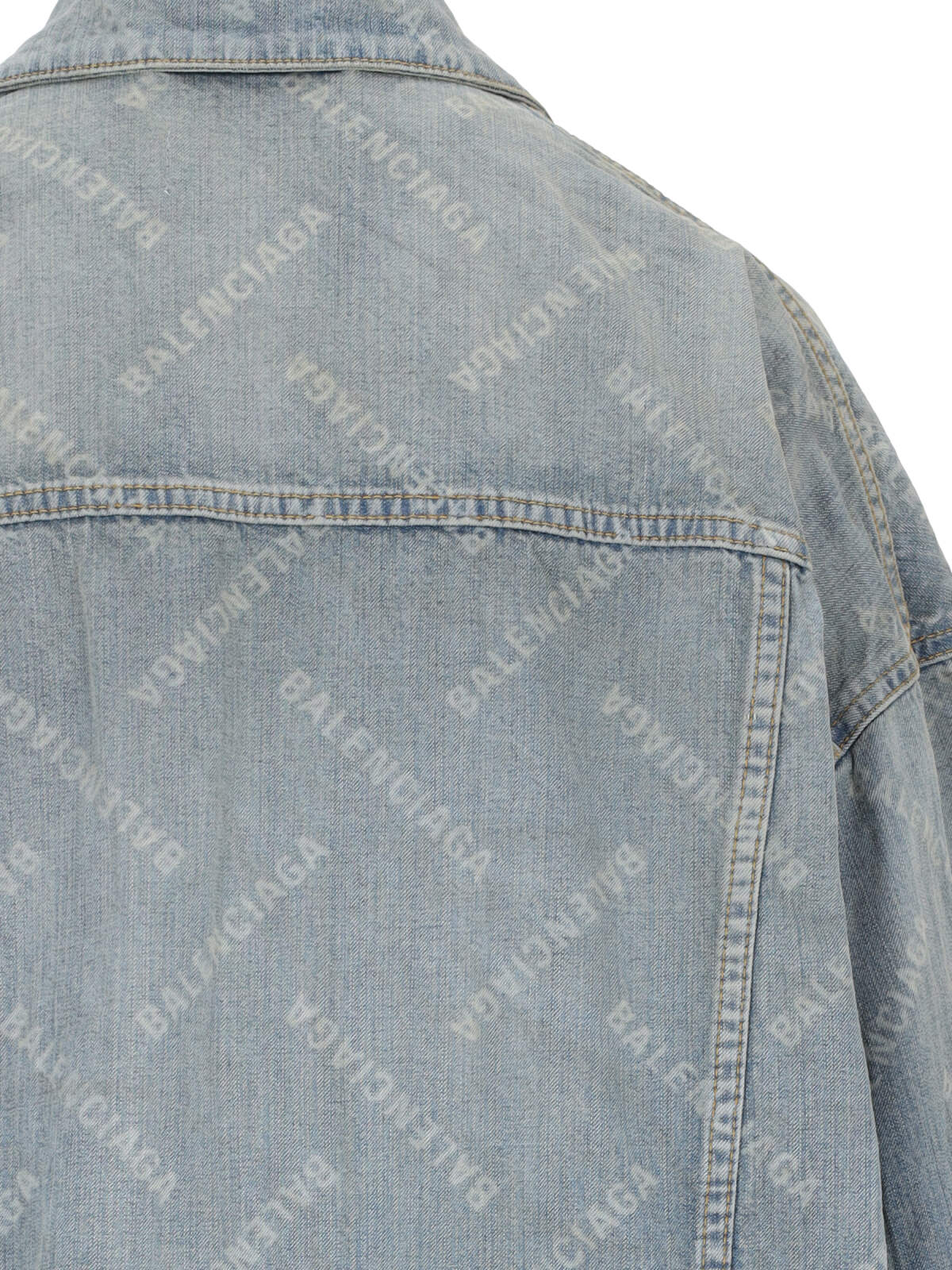 Shop Balenciaga Bal Diagonal Jacket In Light Blue