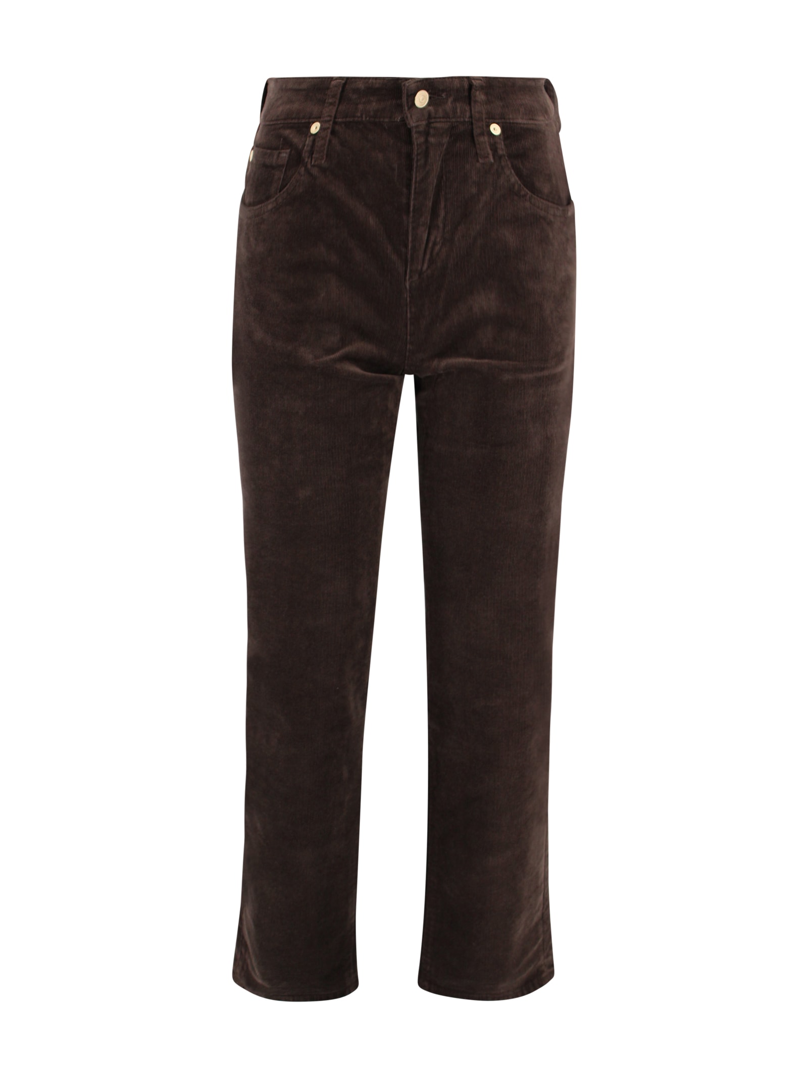 7 For All Mankind Calie Straight Leg Corduroy Pants Clothing In Brown
