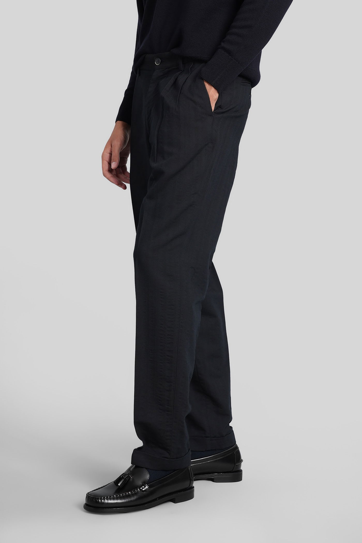 Barena Venezia Drapier Pants In Blue Viscose In Blue