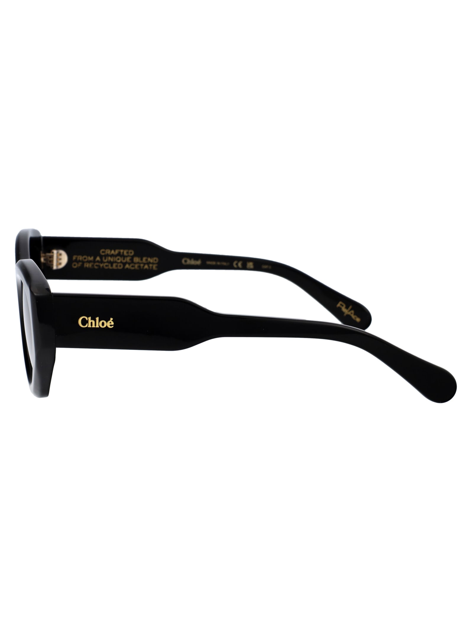 Shop Chloé Ch0220s Sunglasses In 001 Black Black Grey