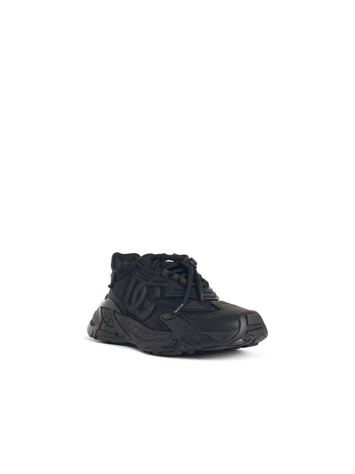 Dolce & Gabbana Daymaster Black Leather Blend Sneakers In Multi