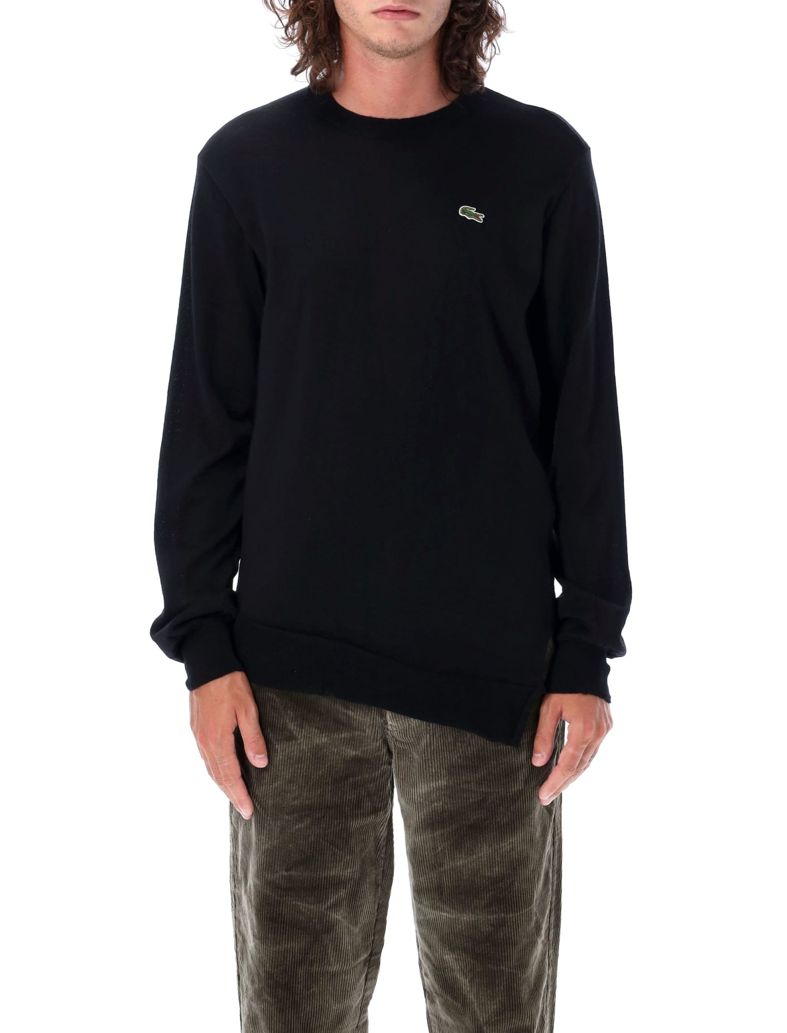 COMME DES GARÇONS SHIRT ASYMMETRIC CREWNECK LACOSTE KNIT