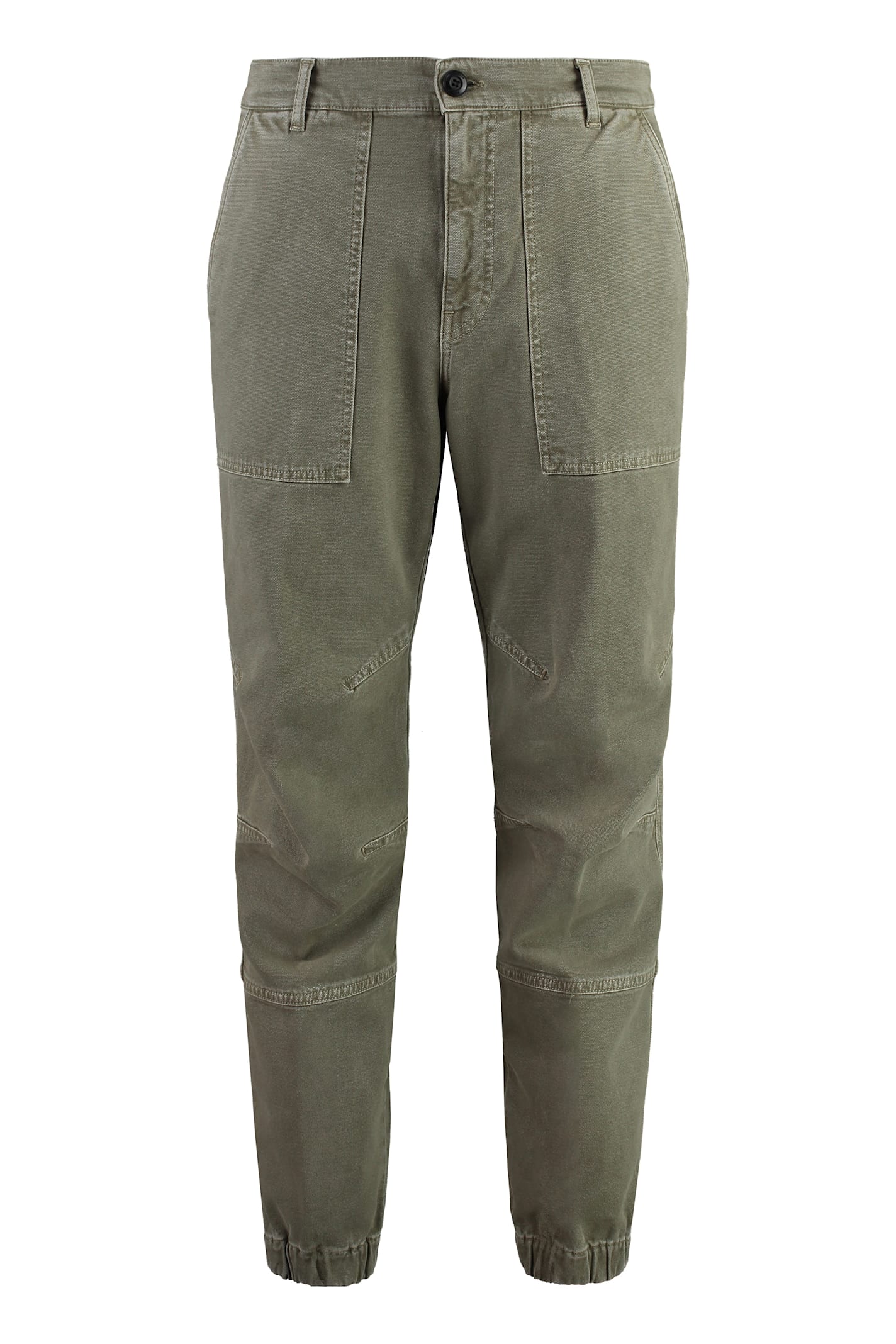 Shop Dondup Cotton Cargo-trousers In Green