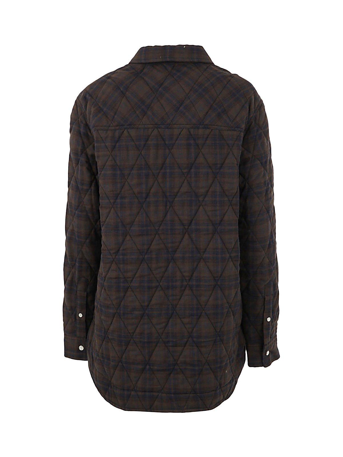 Isabel Marant Étoile Quilted Checked Button-up Shirt In Kaki