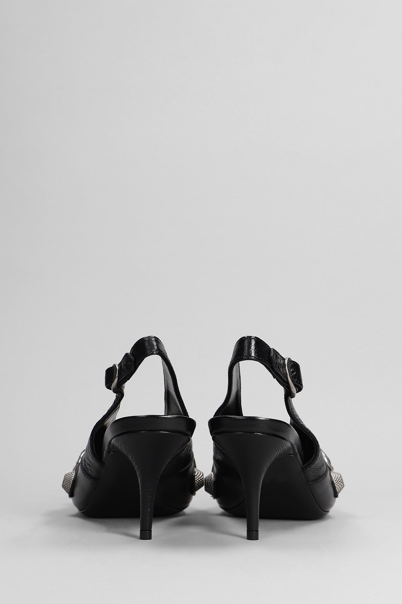 Shop Balenciaga Cagole Sling M70 Pumps In Black Leather