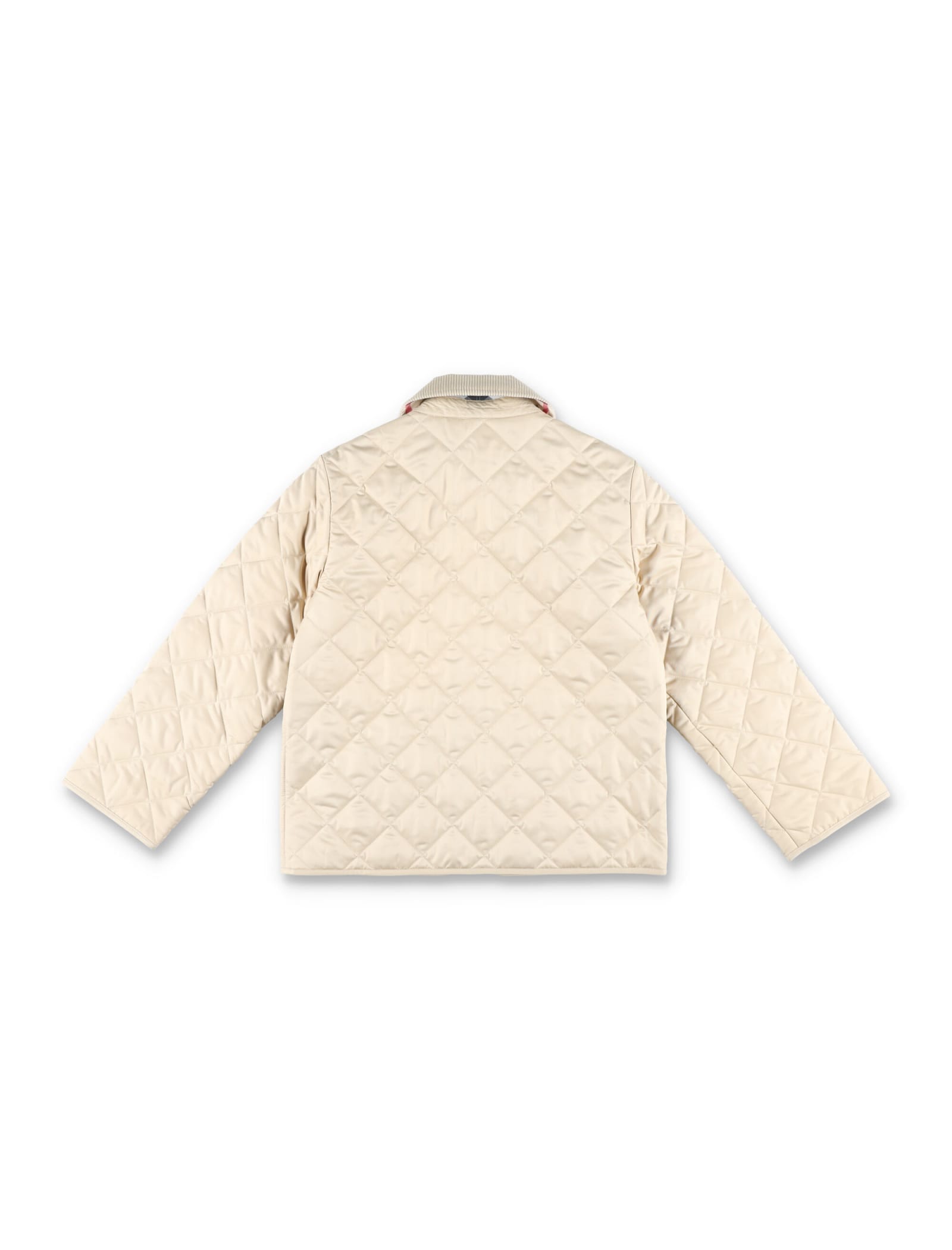 Shop Burberry Quilted Jacket In Pale Stone