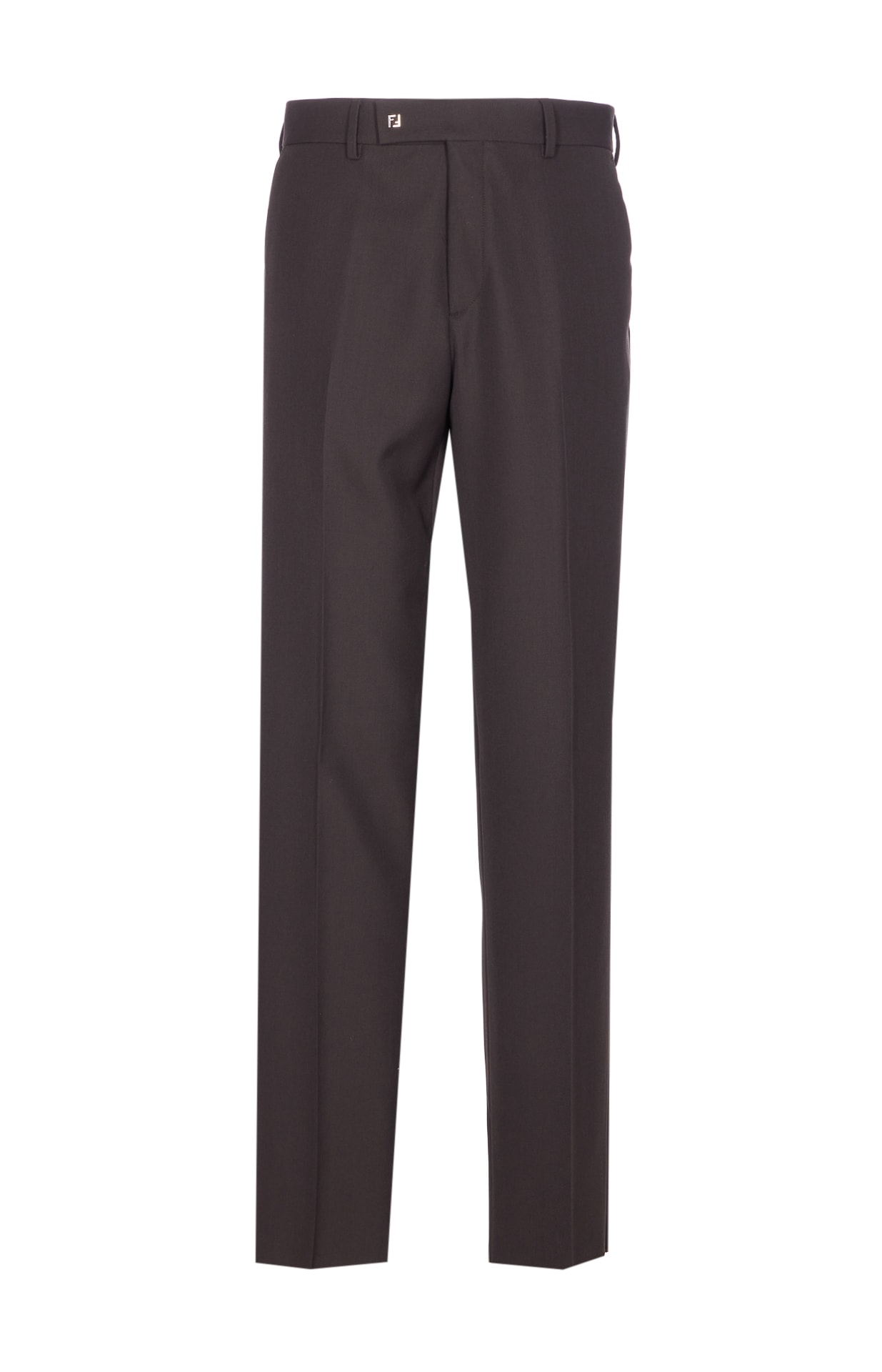 Fendi Men Micro Ff Pants In Brown