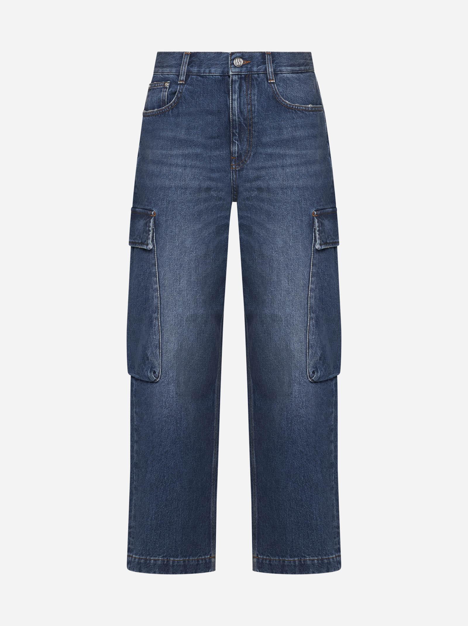 Shop Stella Mccartney Cargo Jeans In Blu