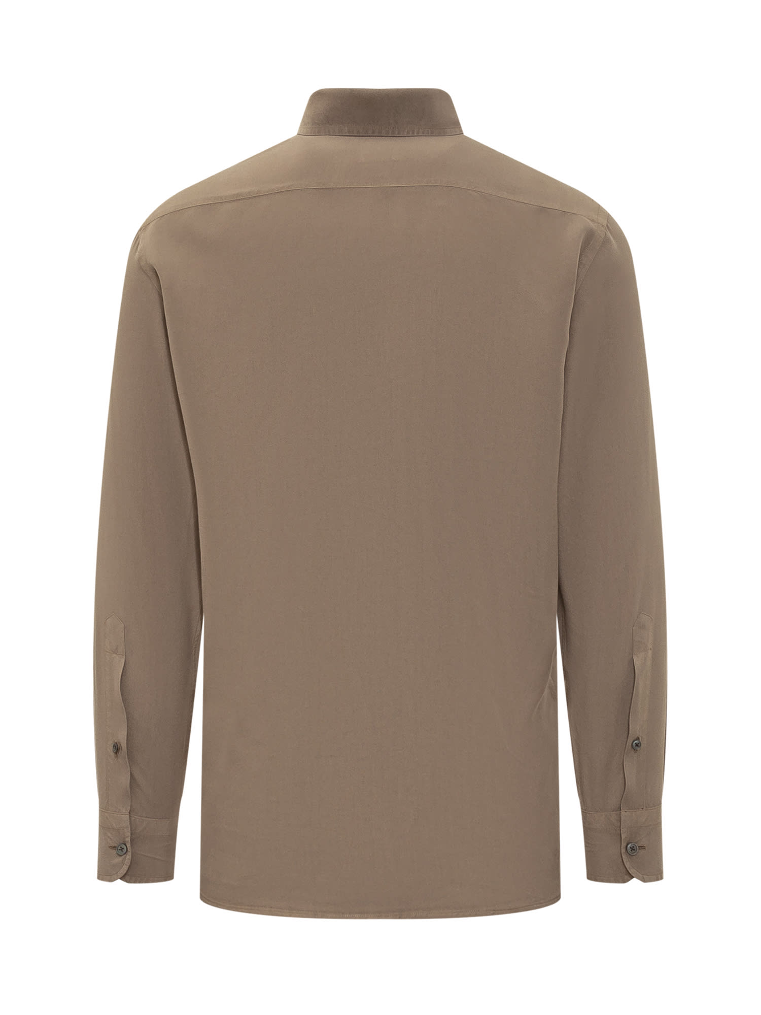 Shop Zegna Silk Shirt In Marrone