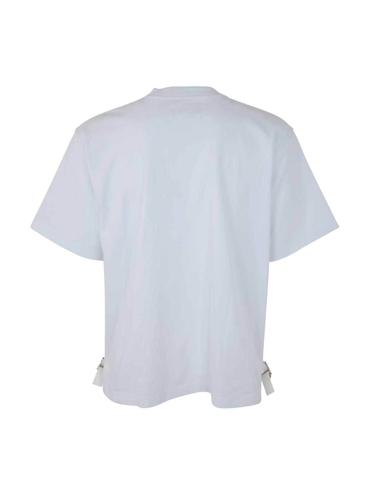 Shop Sacai Nylon Twill And Cotton Jersey T-shirt In Off White