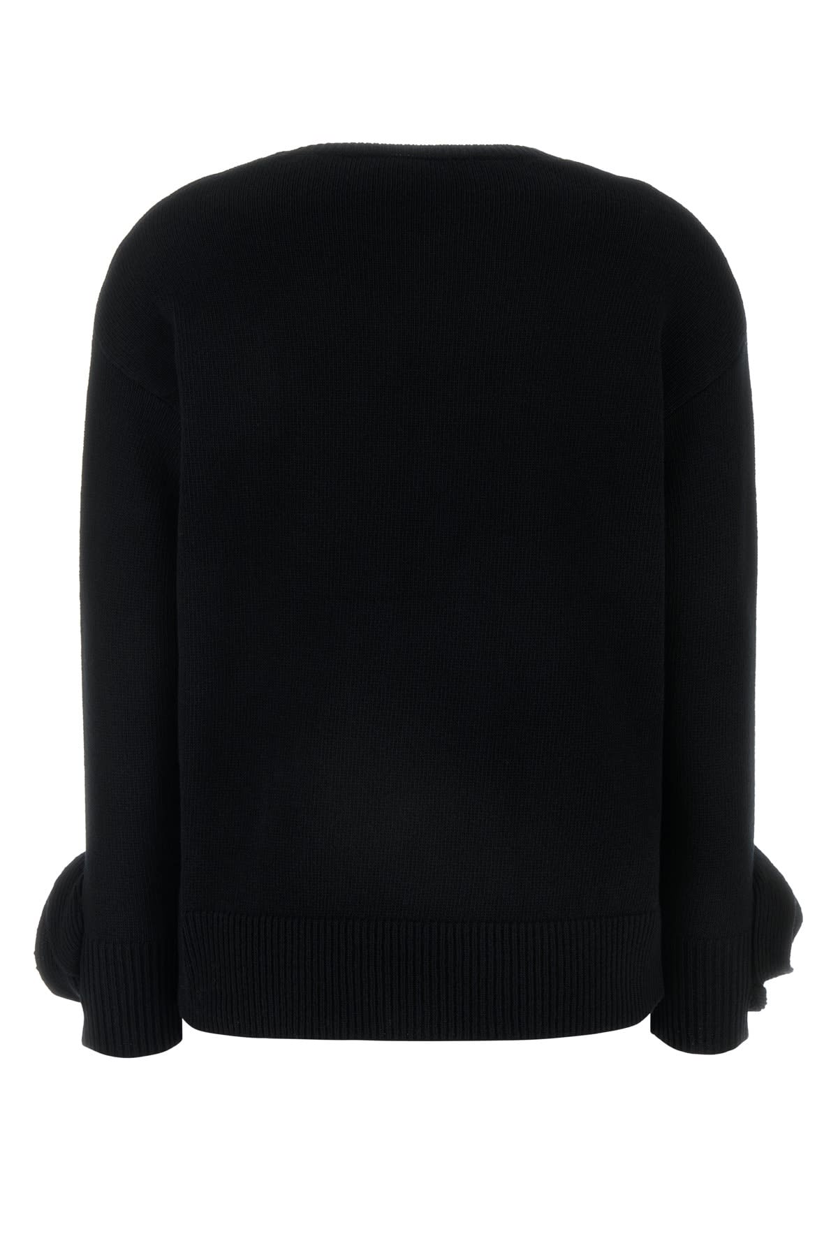 Shop Valentino Maglia Solid Wool + R In Nero