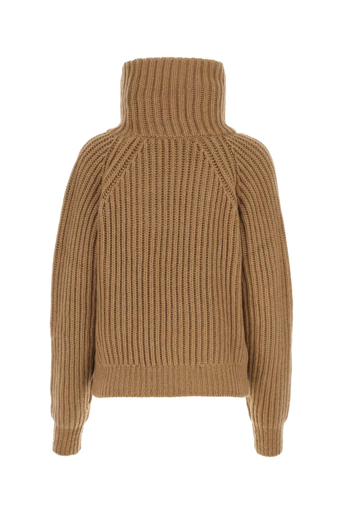 Shop Khaite Camel Cashmere Sweater