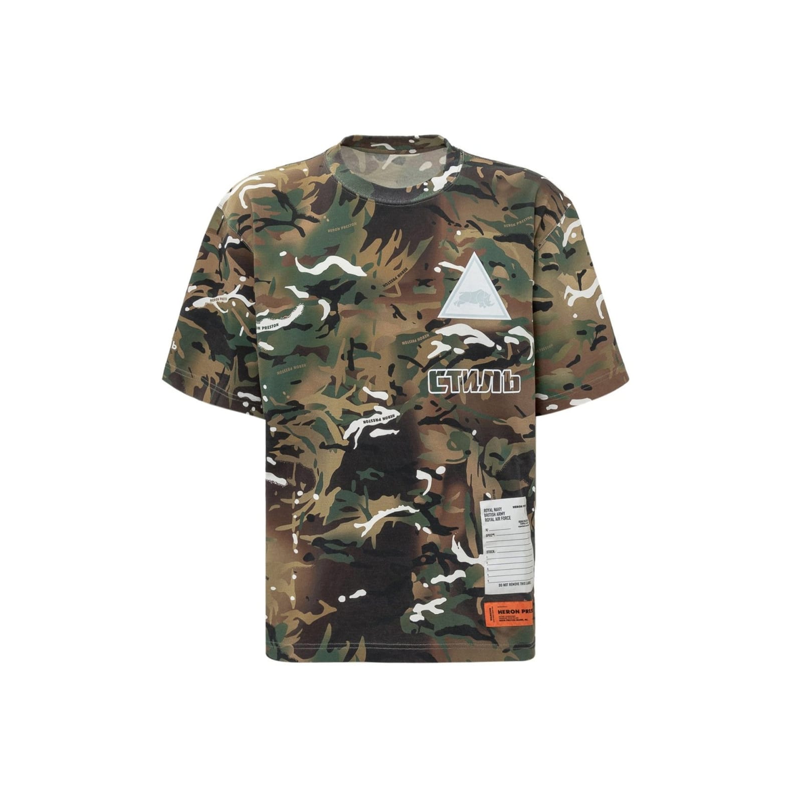 Shop Heron Preston Camouflage T-shirt In Green
