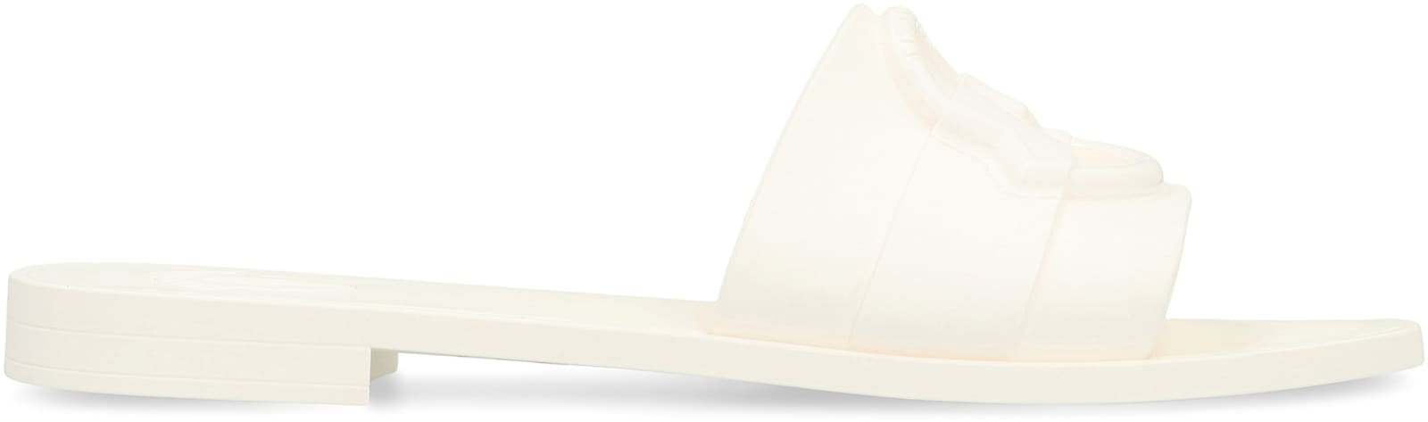 Shop Moncler Mon Rubber Slides In White