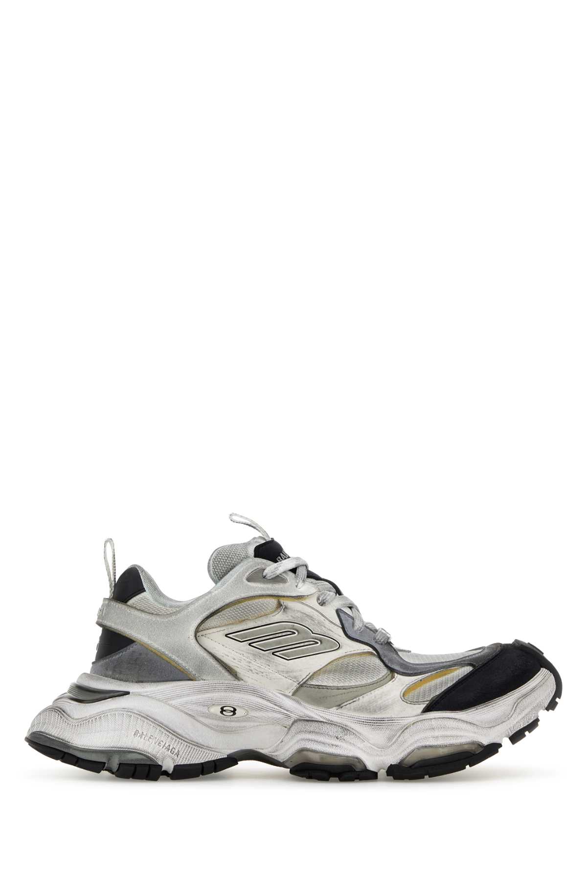 Shop Balenciaga Multicolor Mesh And Suede Cargo Sneakers In Whitegrey