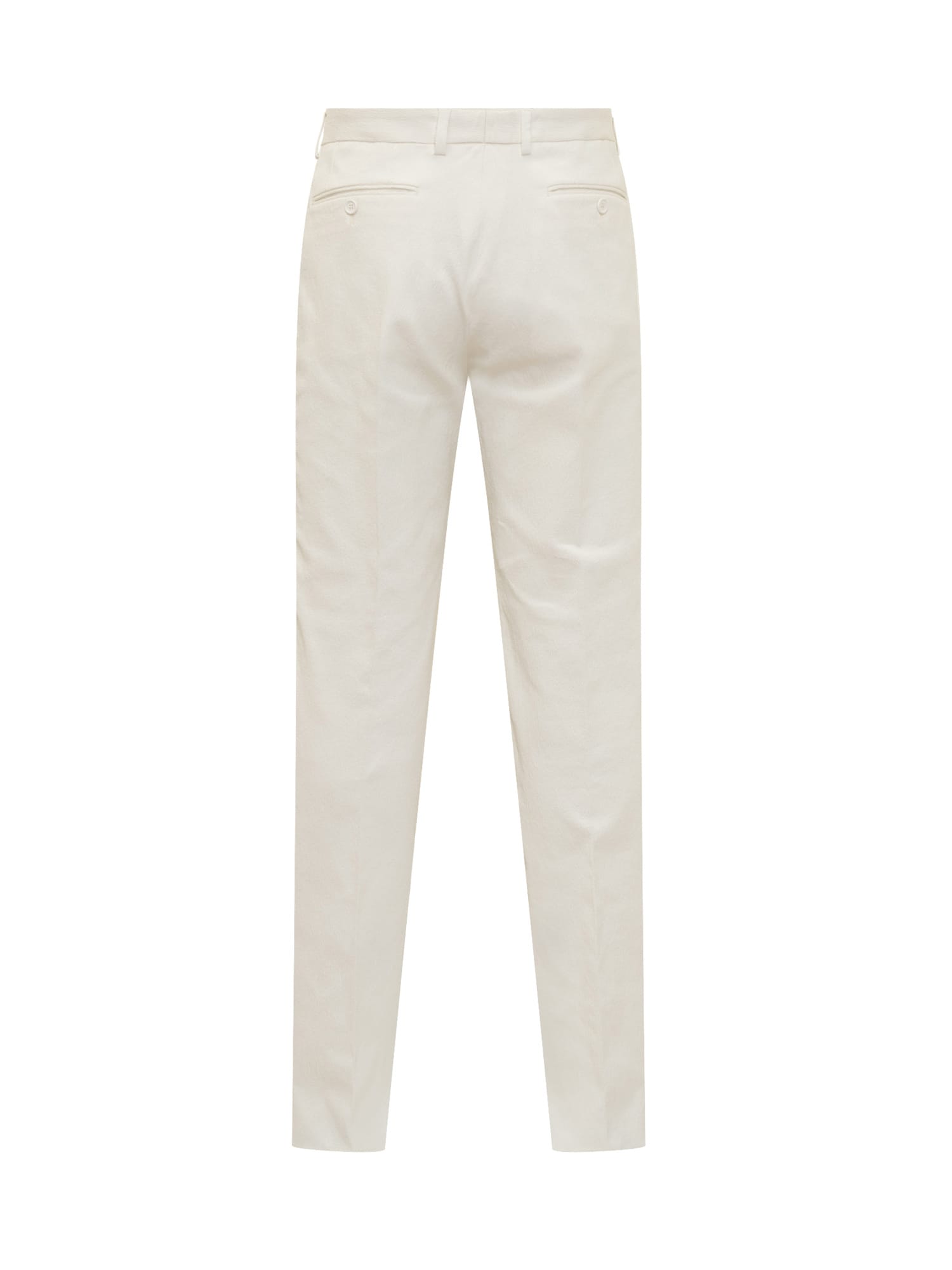 Shop Dolce & Gabbana Cotton Silk Pants In Bianco Ottico
