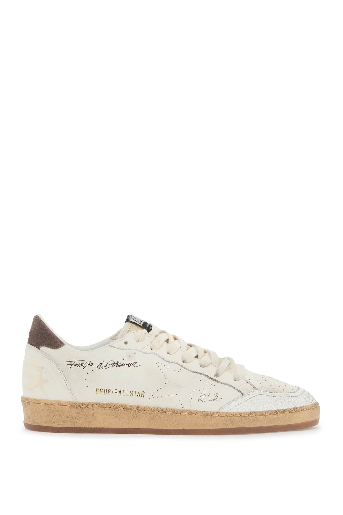 Shop Golden Goose Leather Ball Star Sneakers In In White/cinder (white)