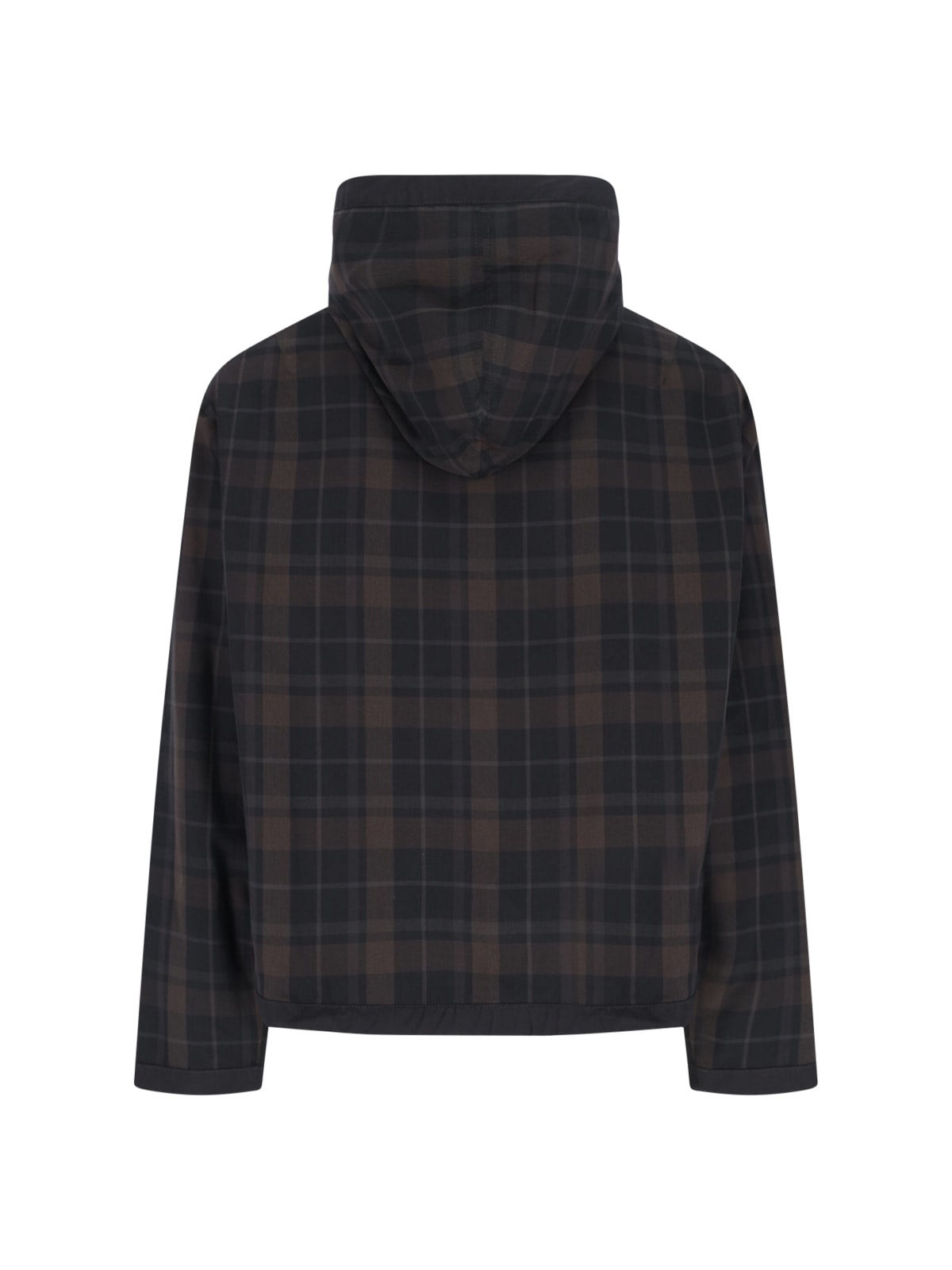Our Legacy Riviera Checked Shell Hooded Jacket In Brown